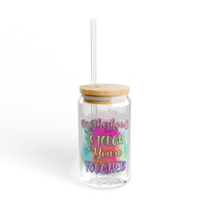 MD Colorful Motherhood Sipper Glass 16oz - Perfect Gift for Moms!