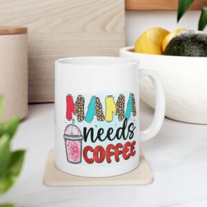 Mother\'s Day Ceramic Coffee Mug – Fun Design for Moms Who Love Coffee