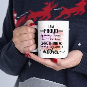 Proud Mom Ceramic Mug - Inspirational Coffee Cup for Mothers - Perfect Gift for Any Occasion
