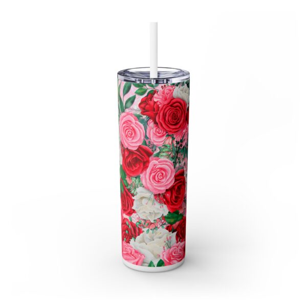 MD Floral Mom Skinny Tumbler with Straw - 20oz, Perfect for Mother\'s Day Gifts - Image 3