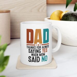 fd Dad Thanks for Always Being My Hero Ceramic Mug - Perfect Gift for Father\'s Day