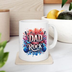 fd Colorful Guitar Splash Ceramic Mug - Perfect for Music Lovers
